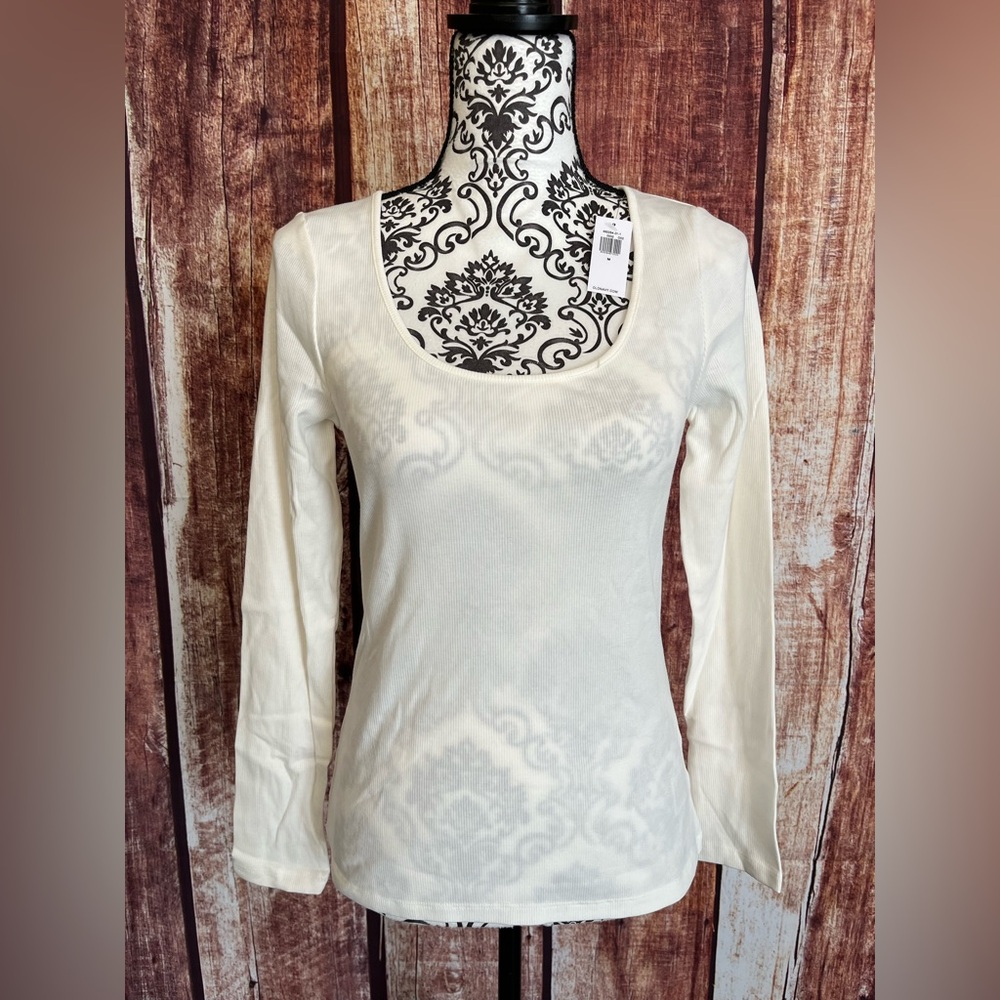 Old Navy | NWT Women’s Slim Ribbed Scoop Neck Long Sleeve Shirt